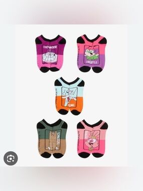 NEW Cartoon Network Chowder Characters No-Show Socks 5 Pack Shoe Sz 5-10